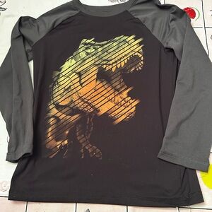 Jumping Beans Black and Orange Dinosaur Graphic Shirt